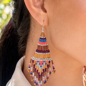 Paparazzi Multicolor Beaded Dangle Earrings Take Hold Of My Dreams Multi Fashion